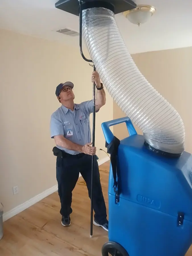 Mini Split Installation technician using HEPA equipment in Madison